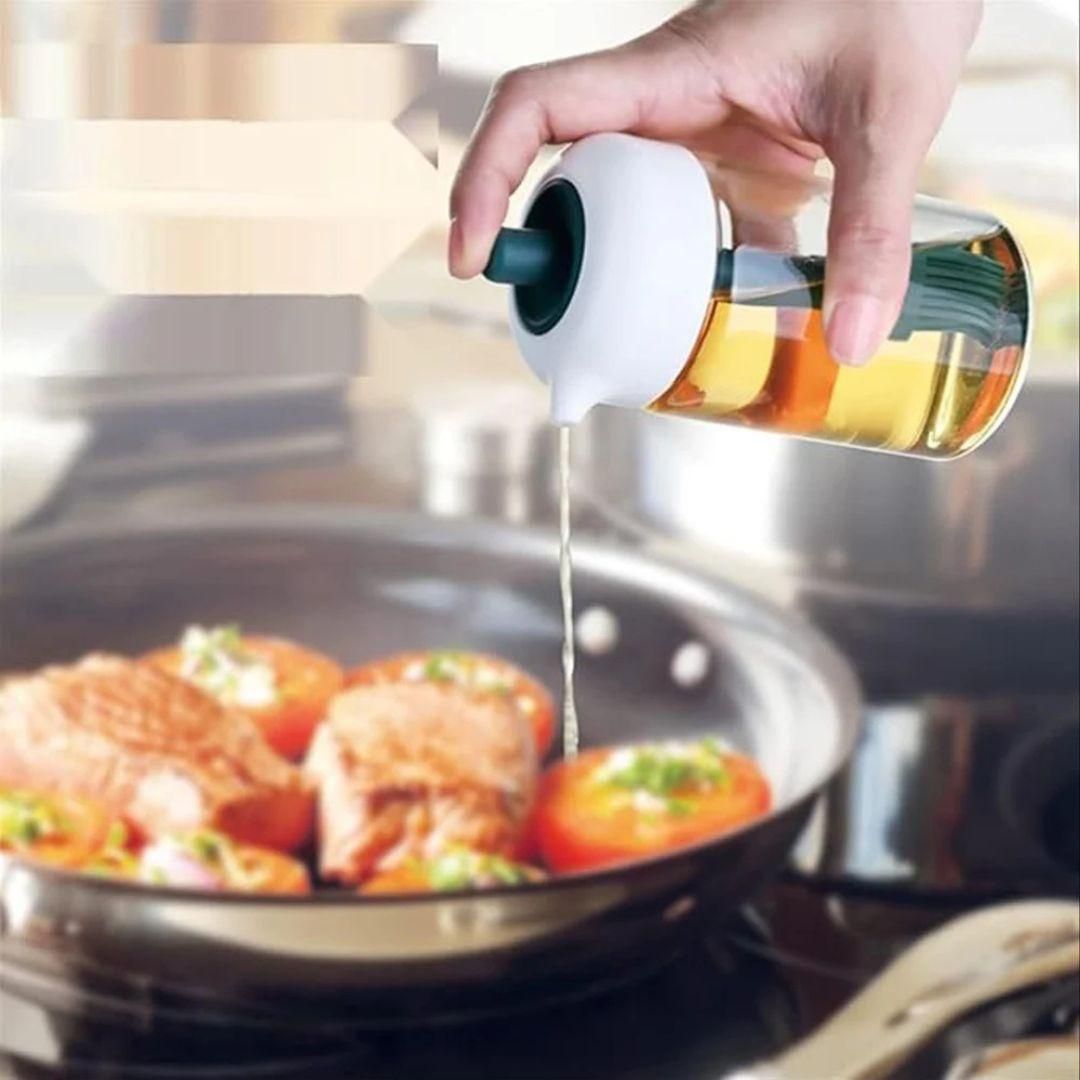 2-in-1 Oil Dispenser Bottle (250ml) with Silicone Measuring Cap