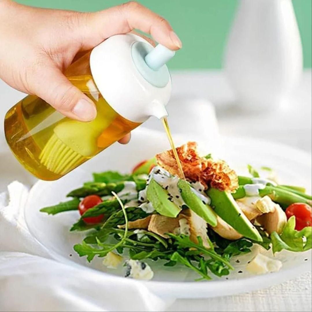 2-in-1 Oil Dispenser Bottle (250ml) with Silicone Measuring Cap