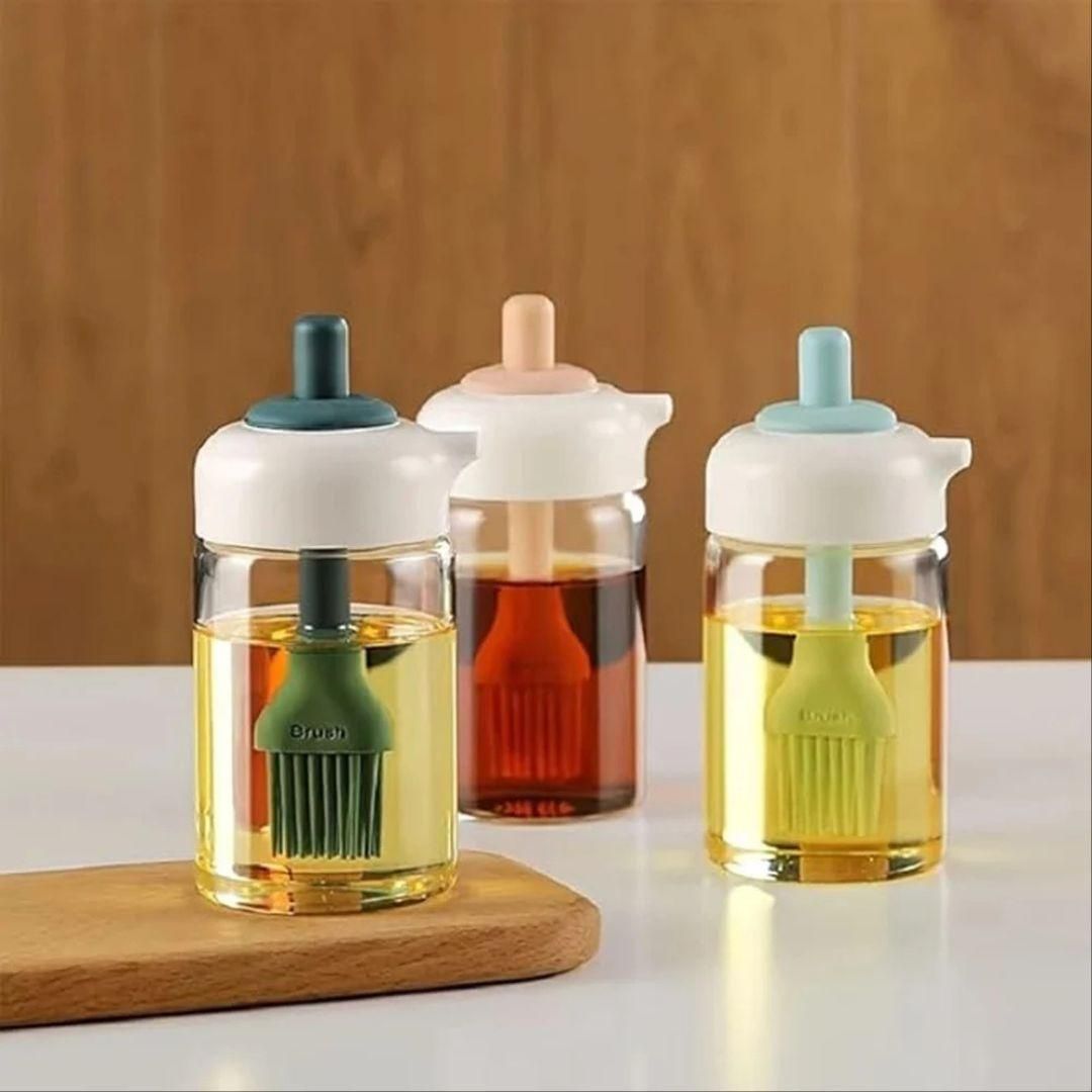 2-in-1 Oil Dispenser Bottle (250ml) with Silicone Measuring Cap