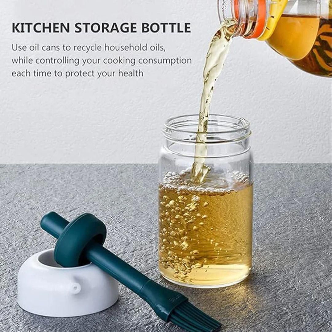 2-in-1 Oil Dispenser Bottle (250ml) with Silicone Measuring Cap