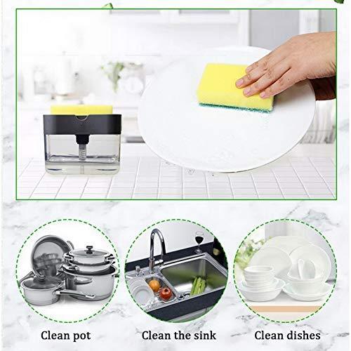 2-in-1 Press-Type Soap Dispenser with Cleaning Sponge