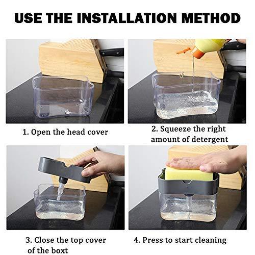 2-in-1 Press-Type Soap Dispenser with Cleaning Sponge