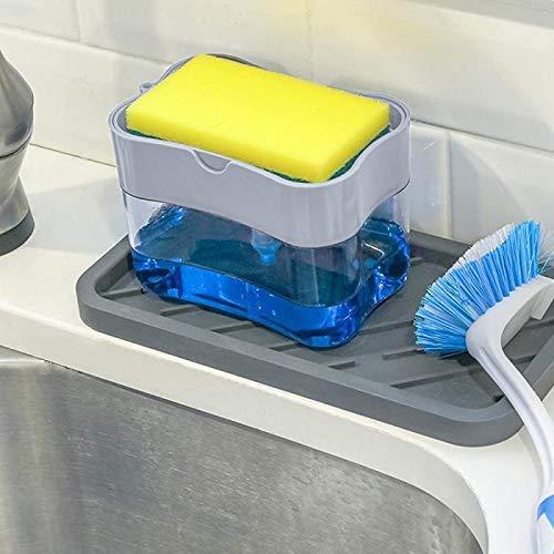 2-in-1 Press-Type Soap Dispenser with Cleaning Sponge